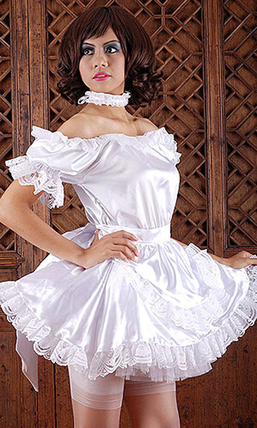 white satin french maid
